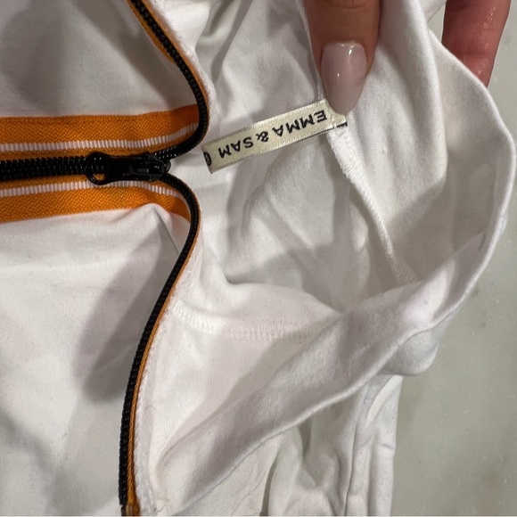 LF emma and sam white long sleeve with orange stripe - XS - Picture 3 of 3